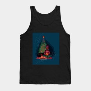 Girl open gifts in a Christmas atmosphere Tank Top